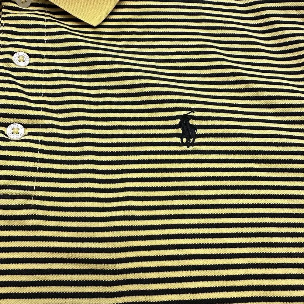Polo Golf Ralph Lauren Shirt Mens‎ XL Black, Yellow Striped Preppy Casual